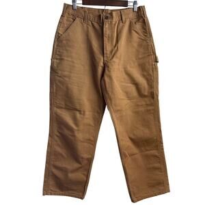 Vintage Carhartt Carpenter Work Pants 42X30 Brown Washed Duck Canvas Relaxed Fit